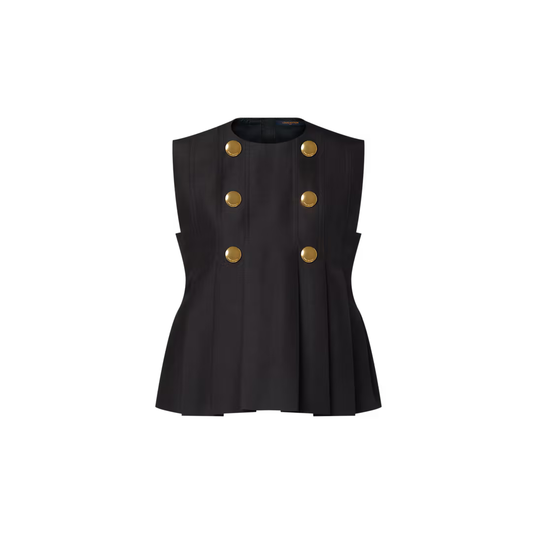 Button Front Pleated Top