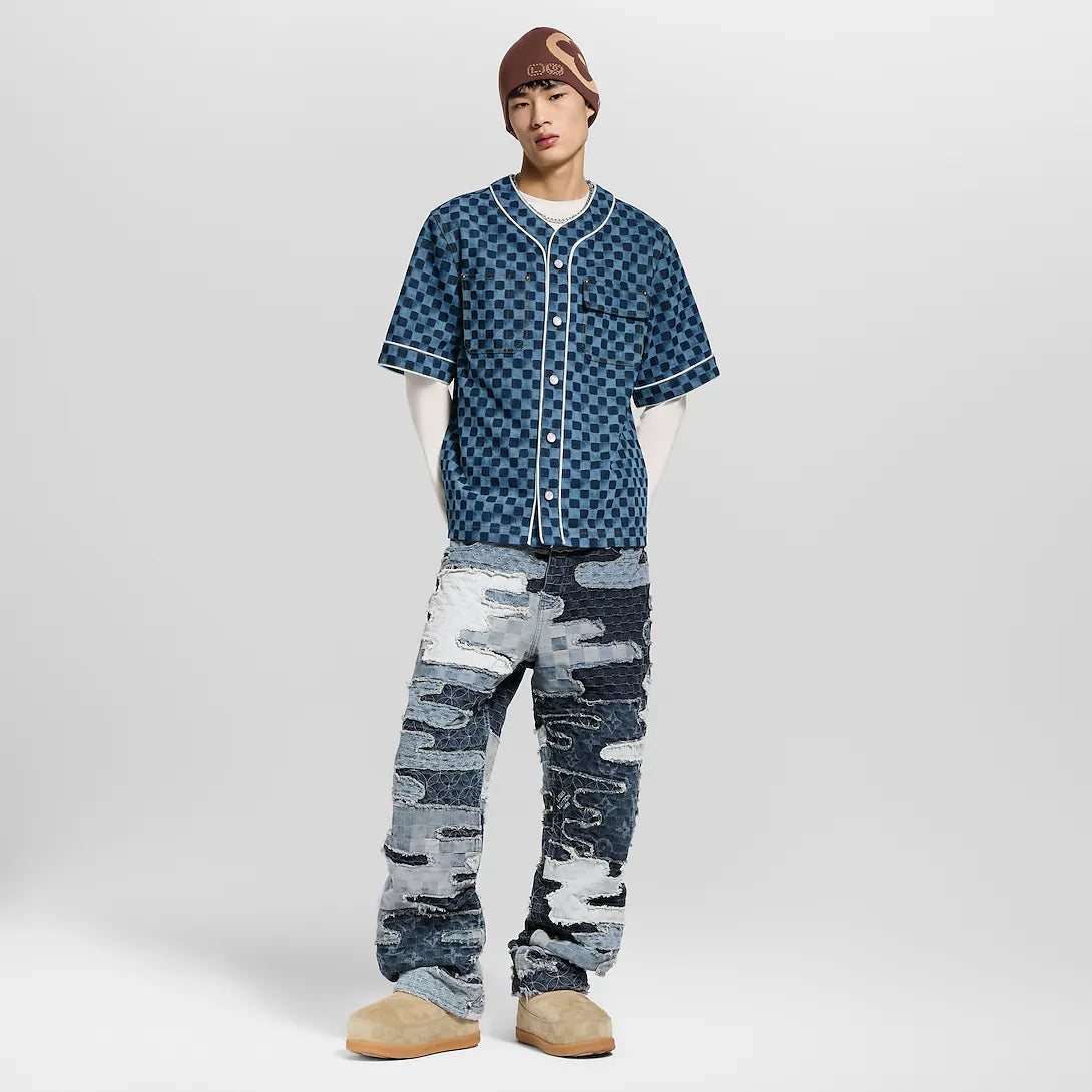 Damier Denim Baseball Shirt
