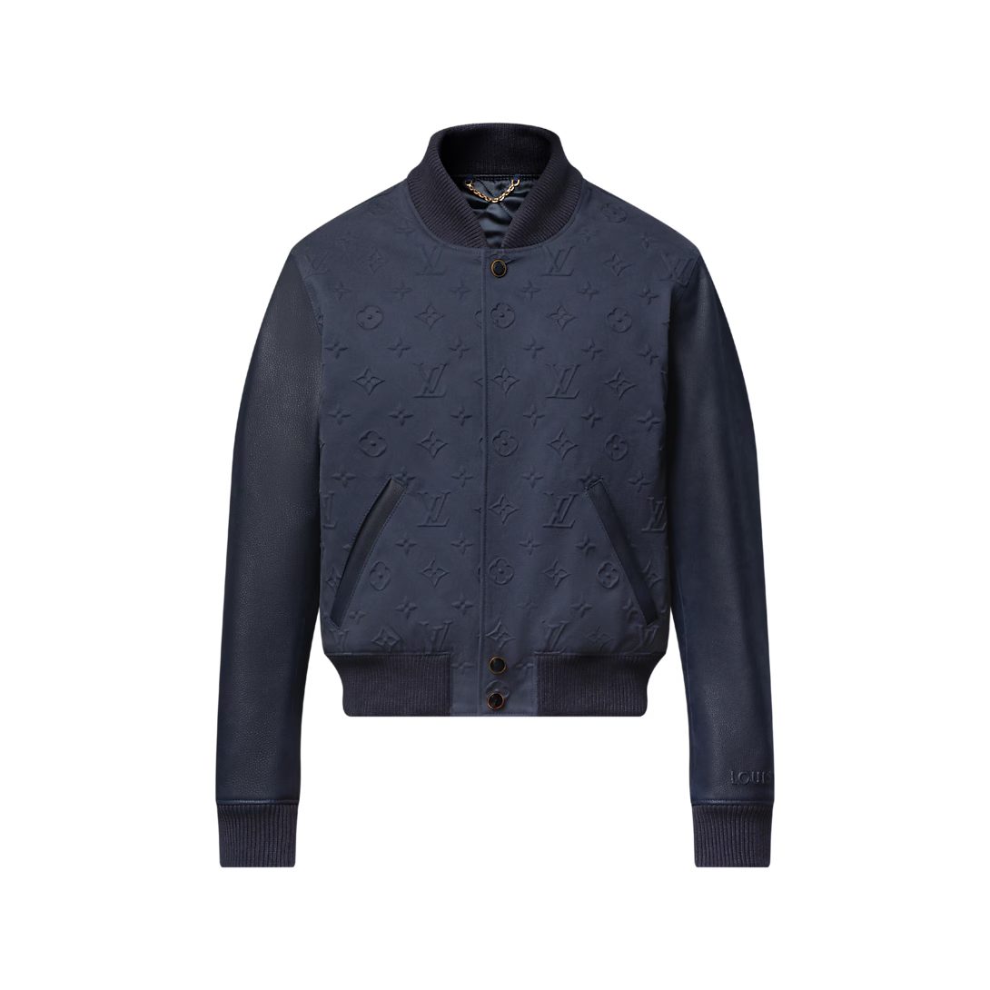 Embossed Monogram Cotton Varsity Jacket