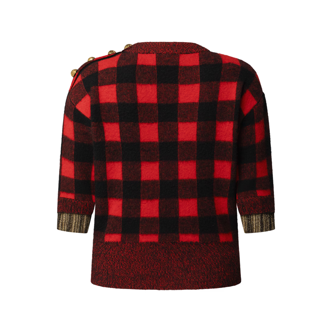 Graphic Check Knit Top