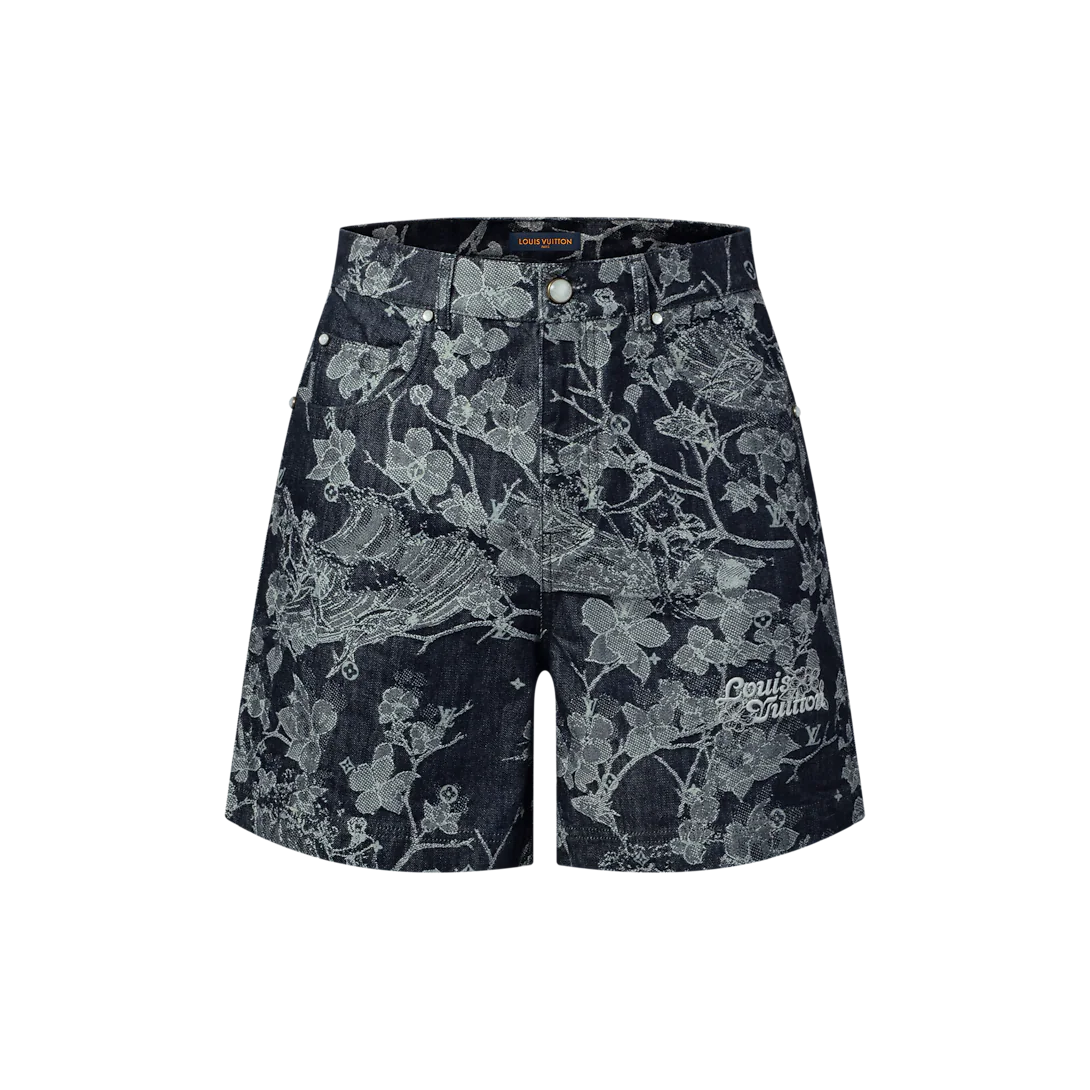 Jacquard Denim Shorts