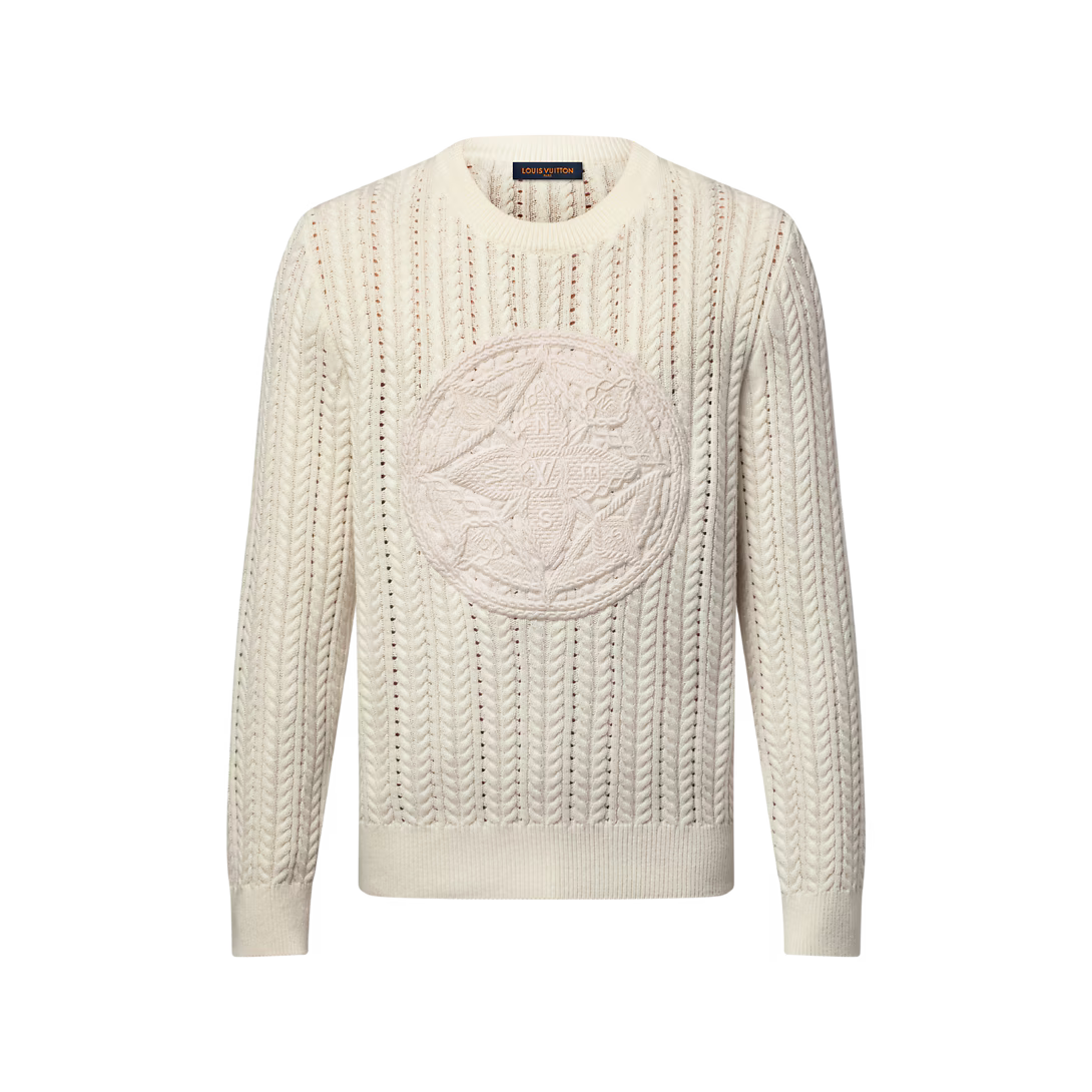 Long-Sleeved Cable-Knit Crewneck