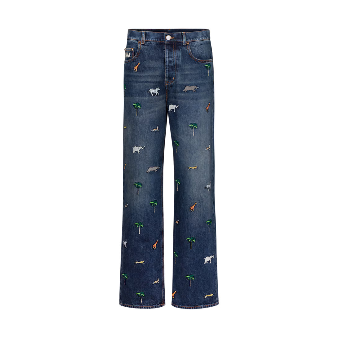 x The Darjeeling Limited Embroidered Long-Sleeved Denim Shirt