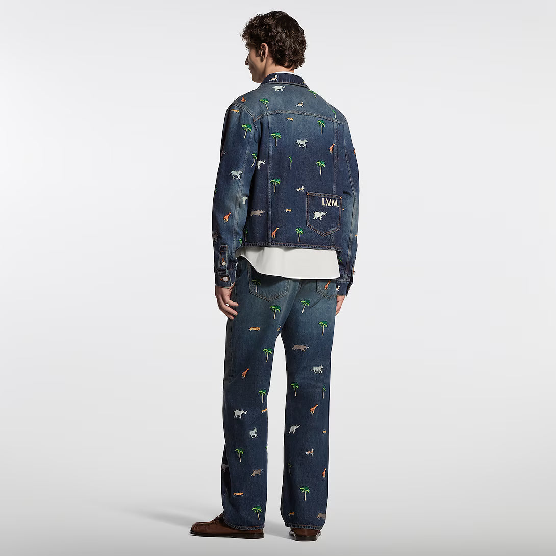 x The Darjeeling Limited Embroidered Long-Sleeved Denim Shirt