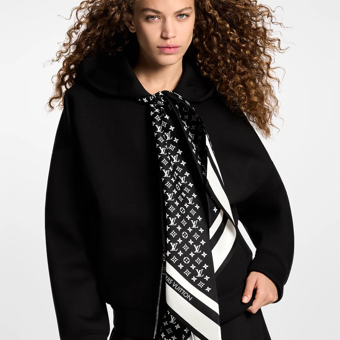 Cropped Monogram Scarf Hoodie