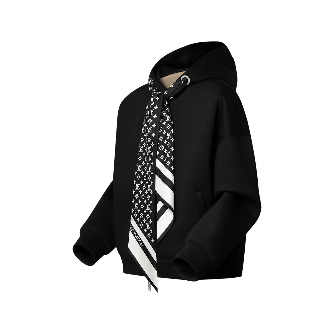 Cropped Monogram Scarf Hoodie