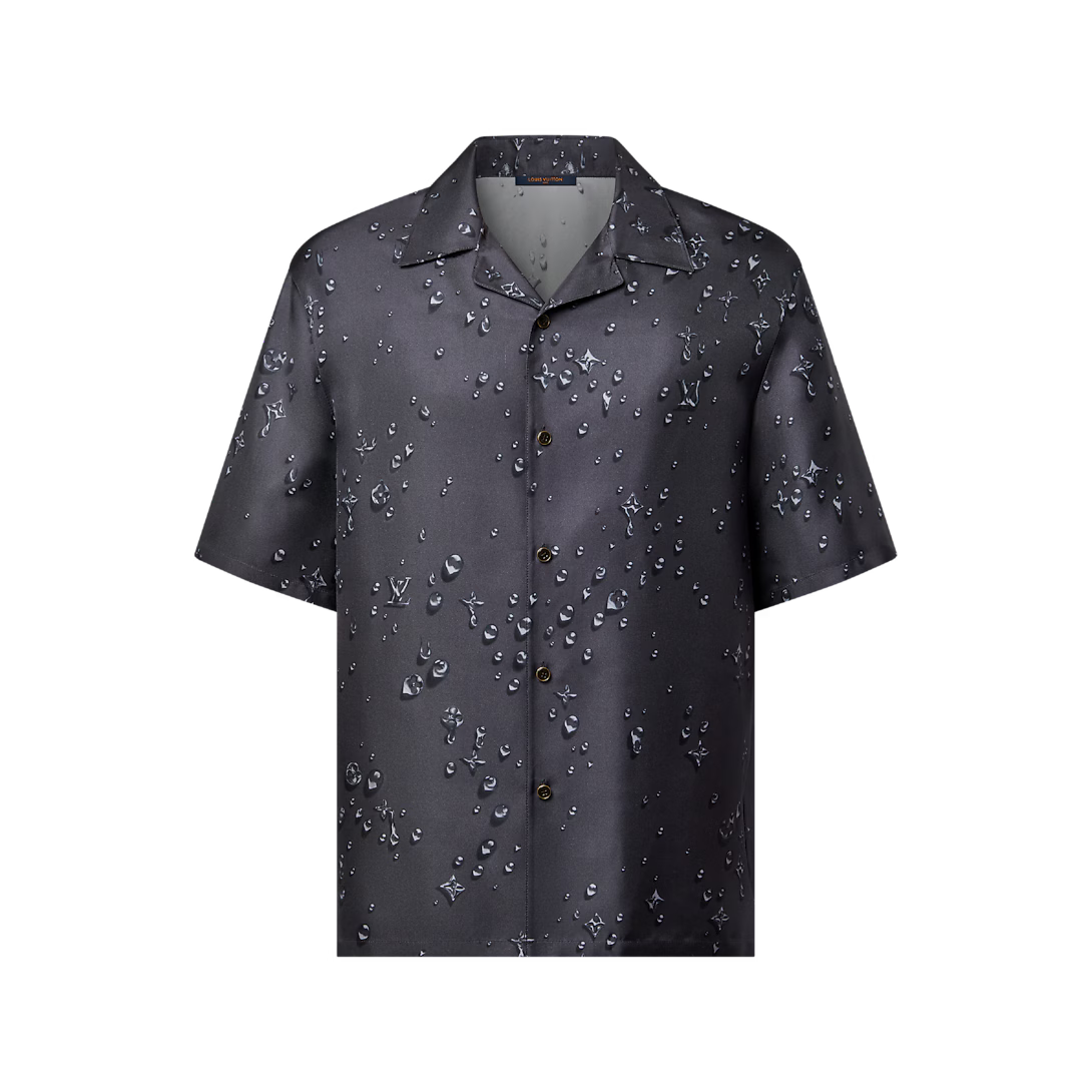 Monogram Short-Sleeved Silk Shirt