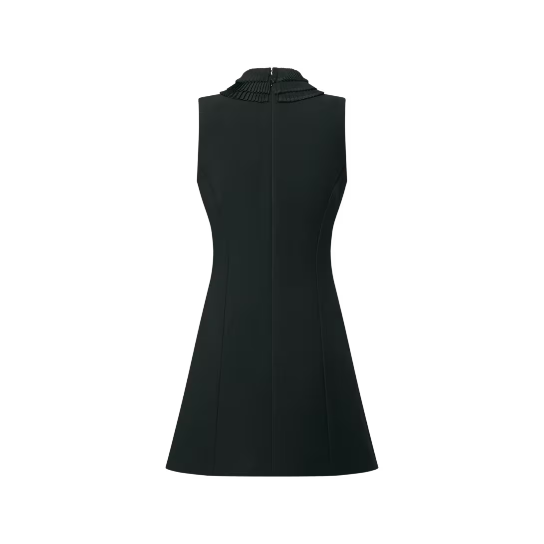 Pleat Collar Fitted Dress