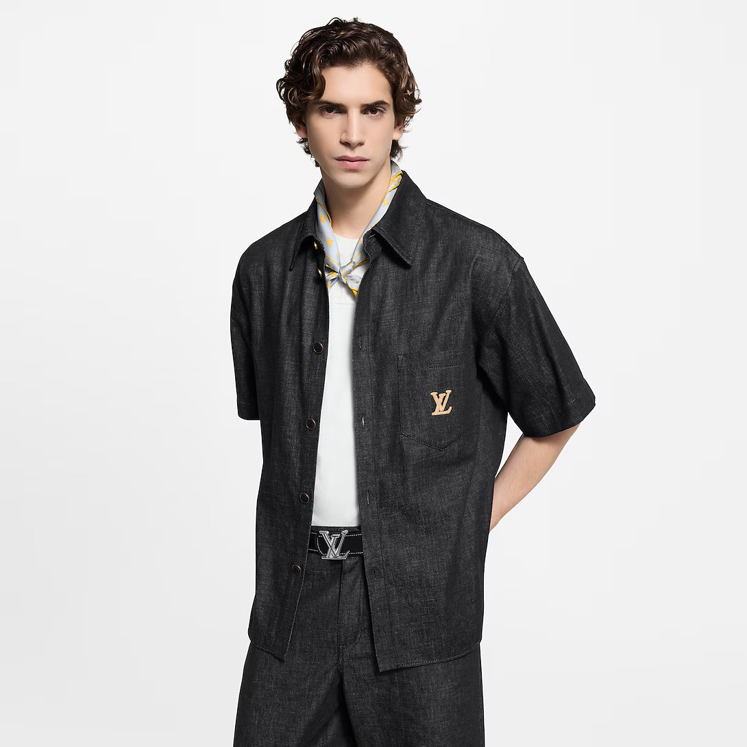 Short-Sleeved Chambray Shirt