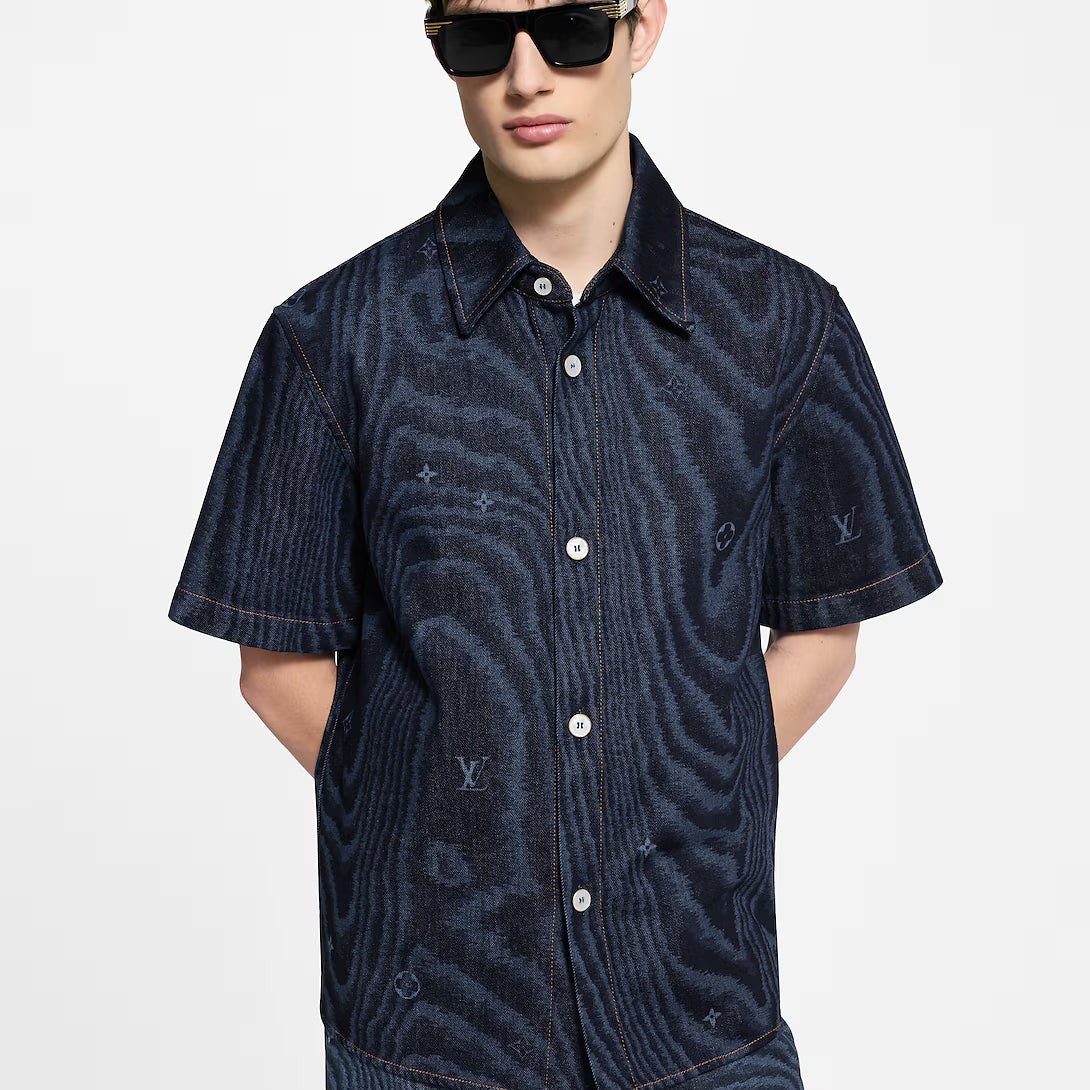 Short-Sleeved Denim Shirt