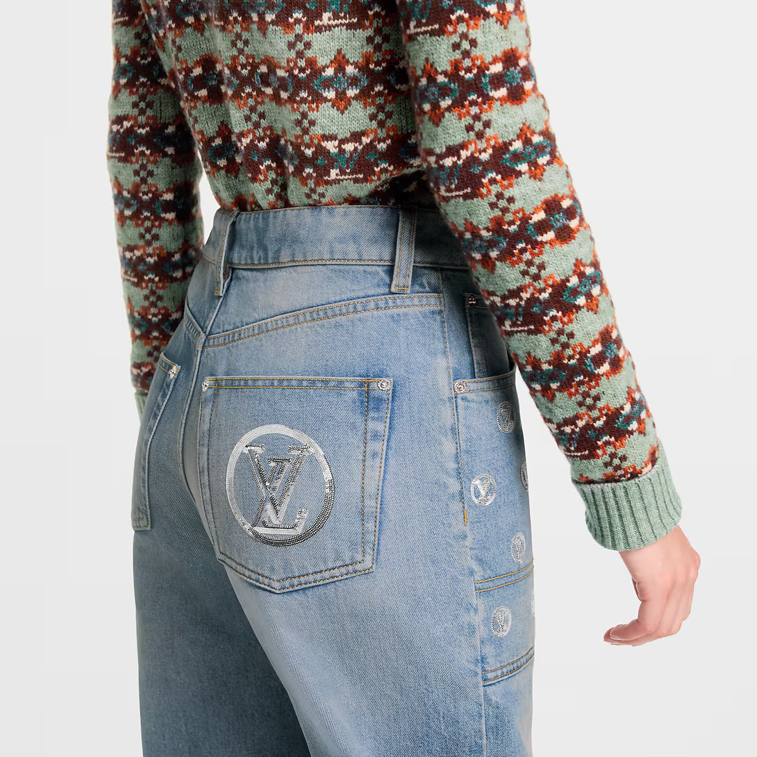 Signature Sequin Slim-Fit Jeans