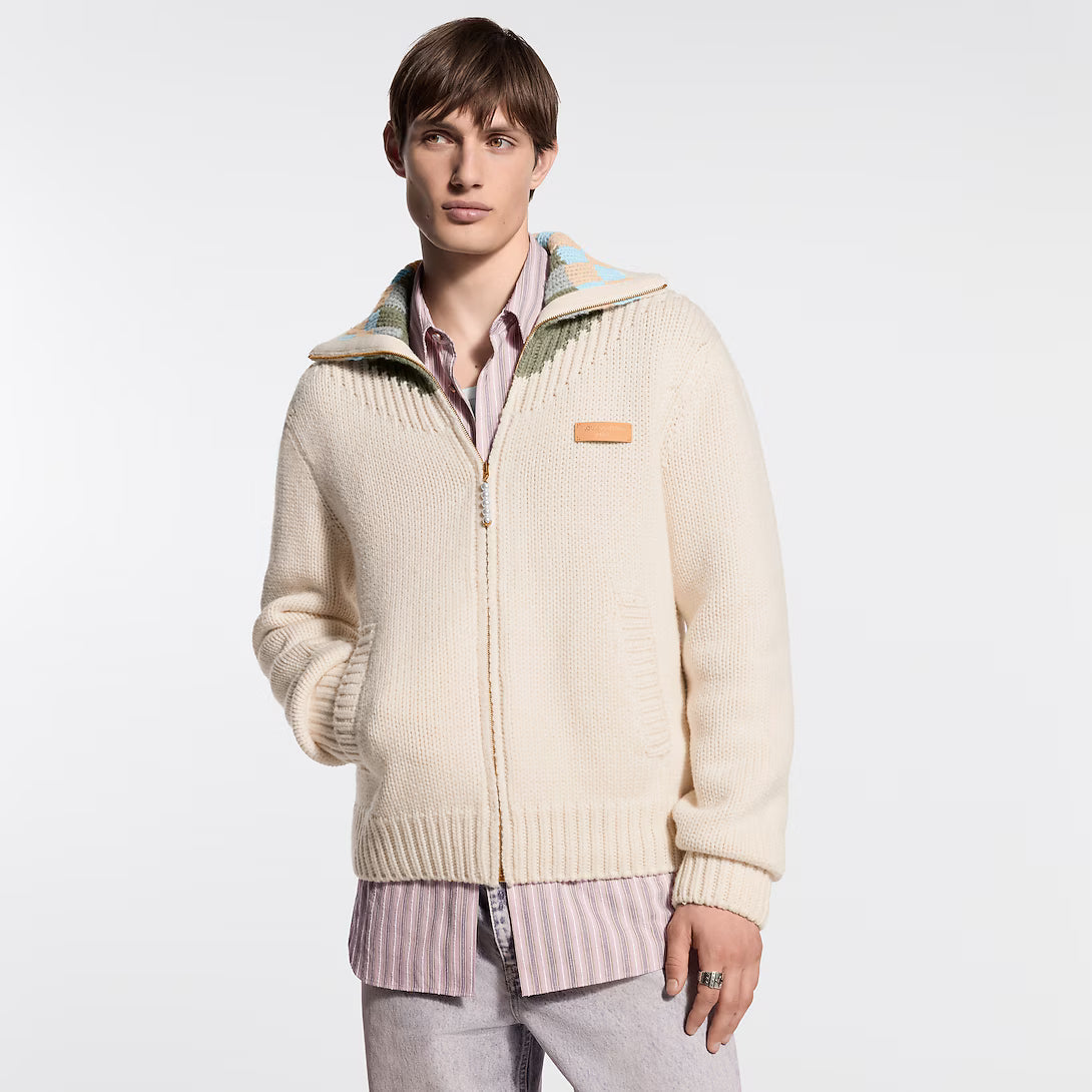 Zipped Intarsia Track Top