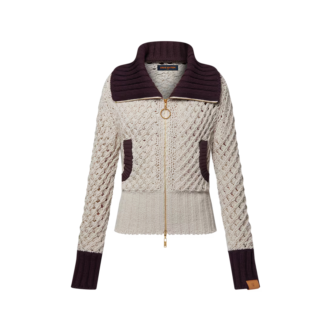 Color-Blocked Knit Jacket