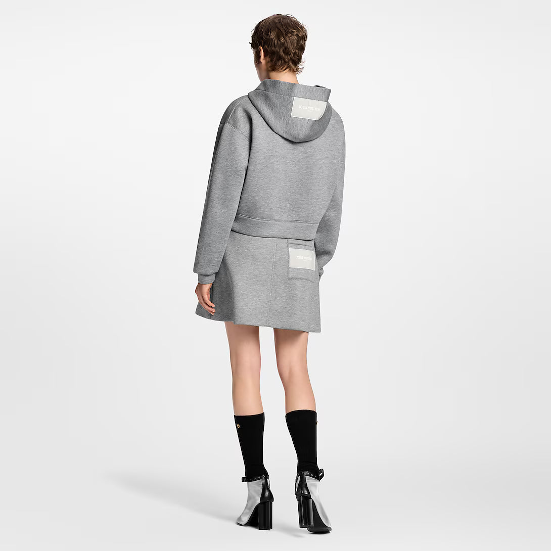 Cropped Monogram Scarf Hoodie