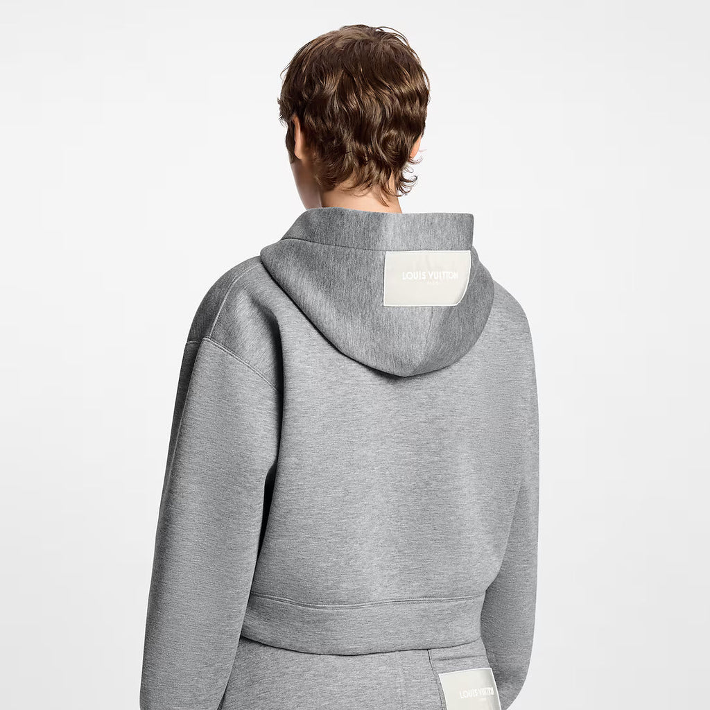 Cropped Monogram Scarf Hoodie