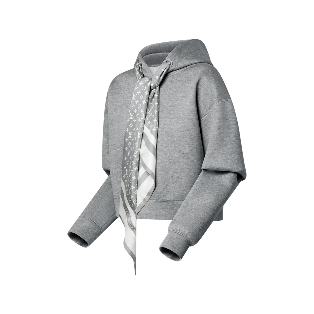Cropped Monogram Scarf Hoodie