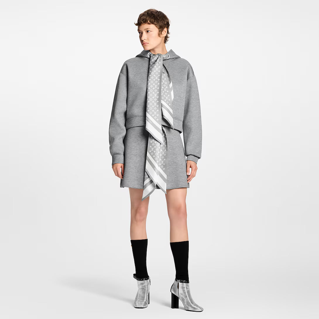 Cropped Monogram Scarf Hoodie