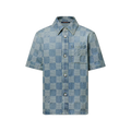 Damier 3D Light Denim Short-Sleeved Shirt