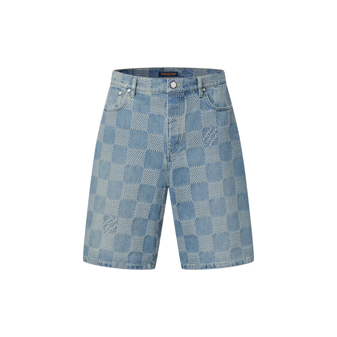 Damier 3D Light Denim Shorts