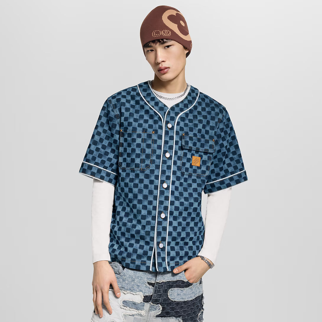Damier Denim Baseball Shirt