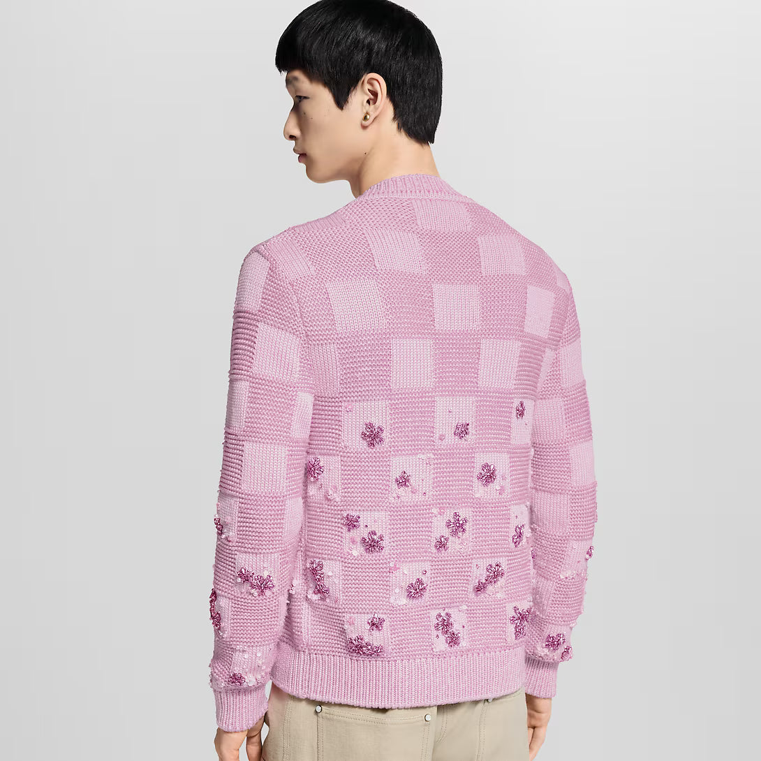 Damier Embroidered Cardigan