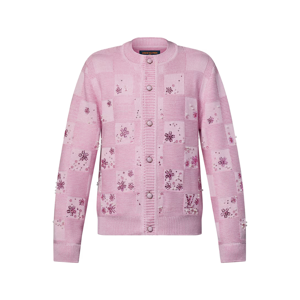 Damier Embroidered Cardigan