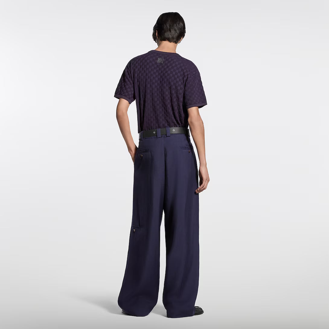 Damier Jacquard Short-Sleeved Crewneck