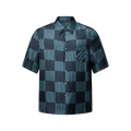 Damier Short-Sleeved Silk Shirt