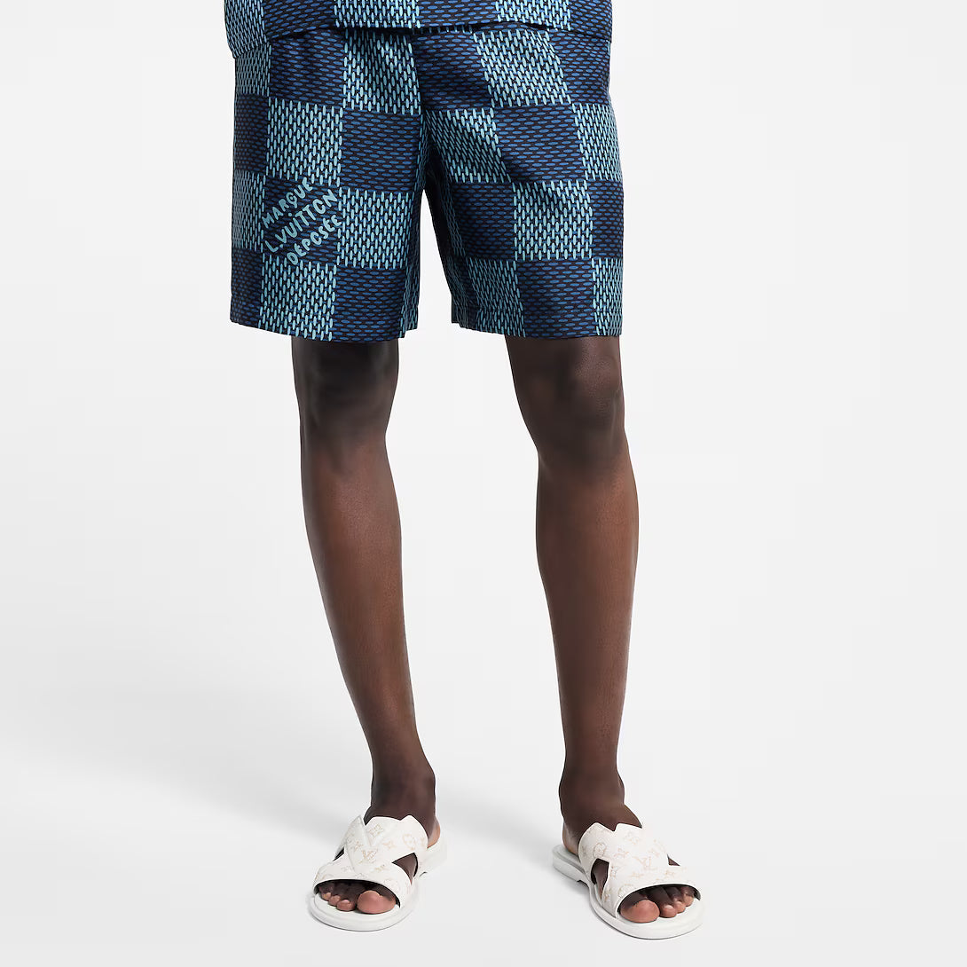 Damier Silk Shorts