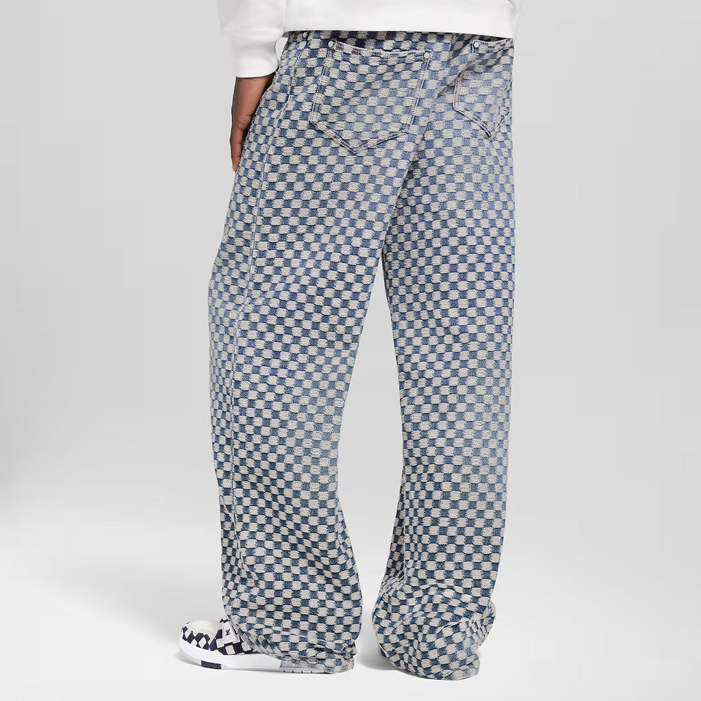 Damier Wide-Leg Jeans