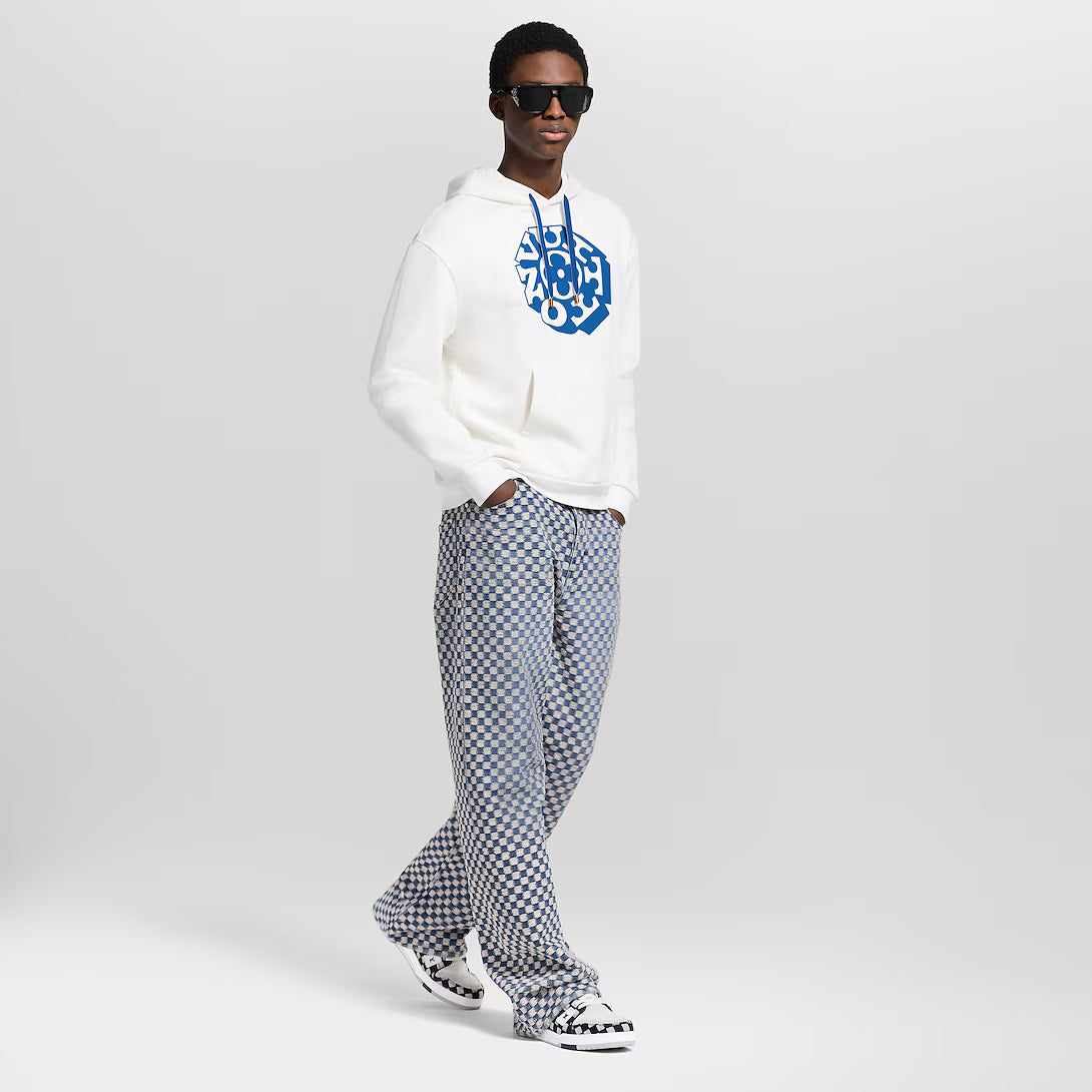 Damier Wide-Leg Jeans