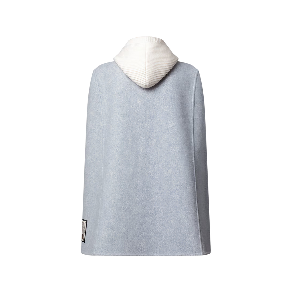 Denim-Effect Double Face Cape