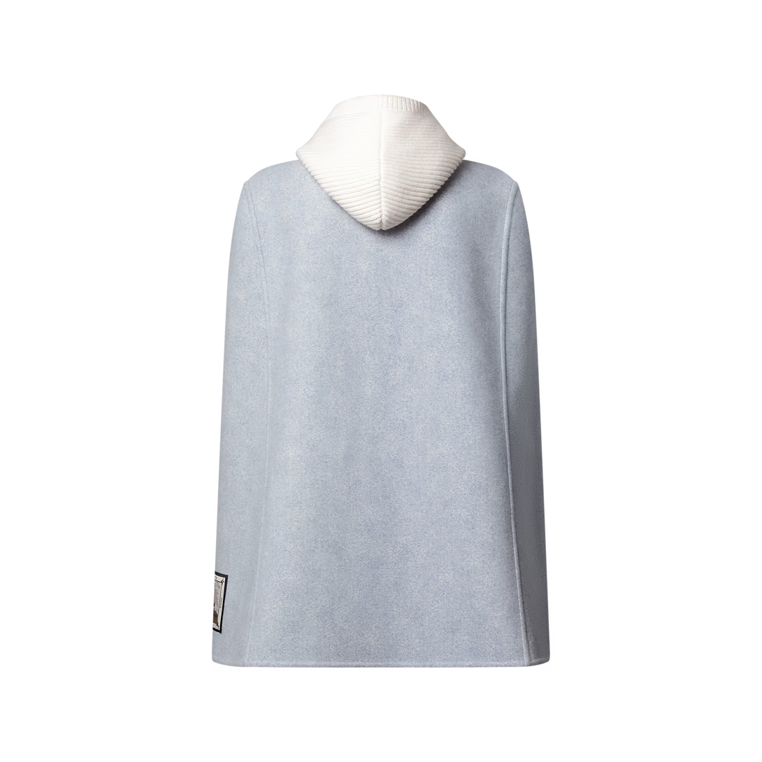 Denim-Effect Double Face Cape