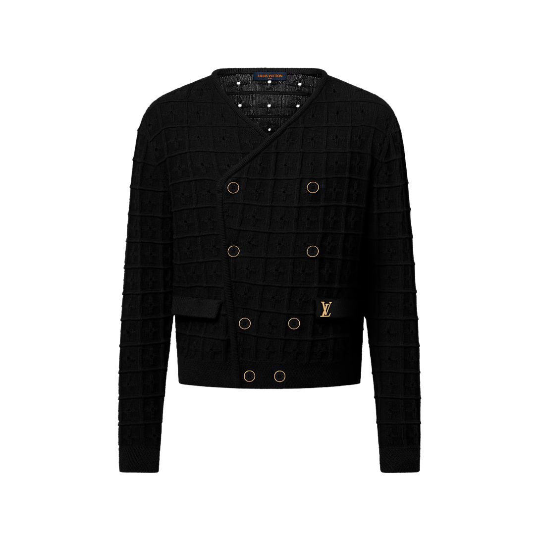 Double-Breasted Knit Jacket