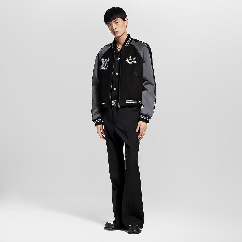 Embellished Mix Leather Blouson