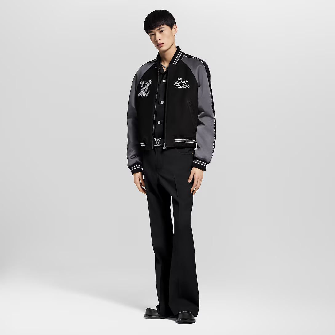 Embellished Mix Leather Blouson