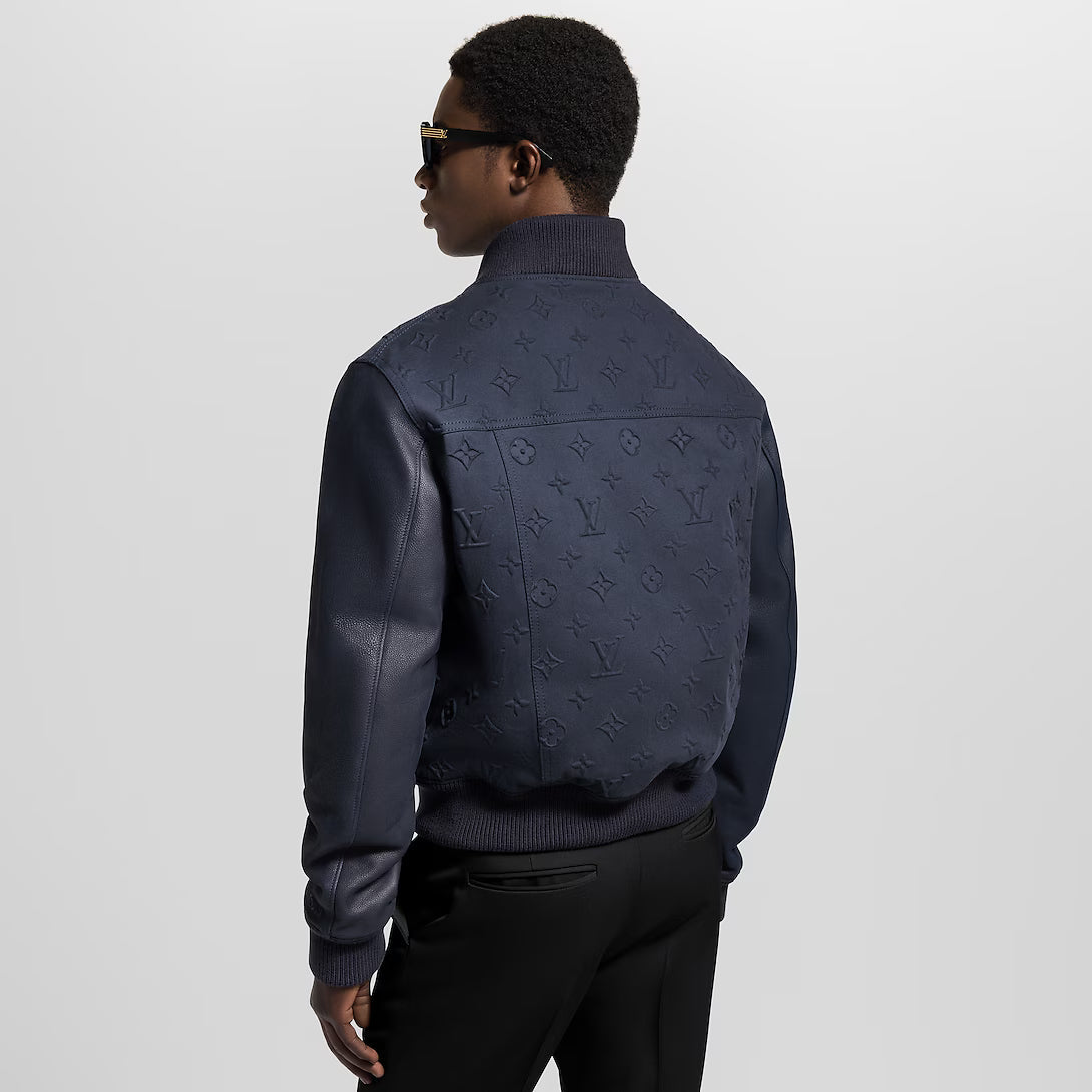 Embossed Monogram Cotton Varsity Jacket