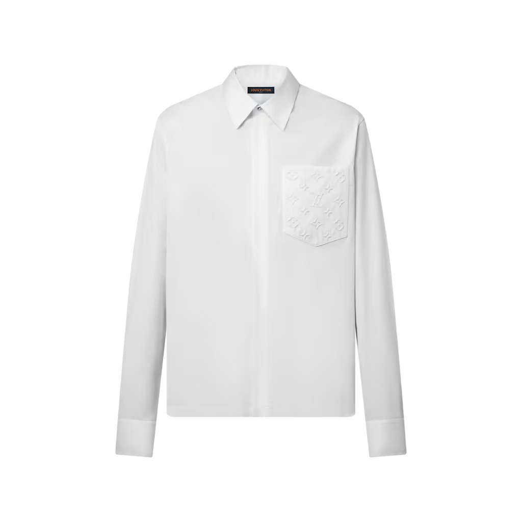Embossed Pocket Long-Sleeved Shirt