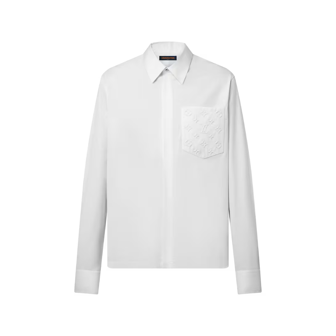 Embossed Pocket Long-Sleeved Shirt