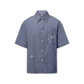 Embroidered Chambray Short-Sleeved Shirt