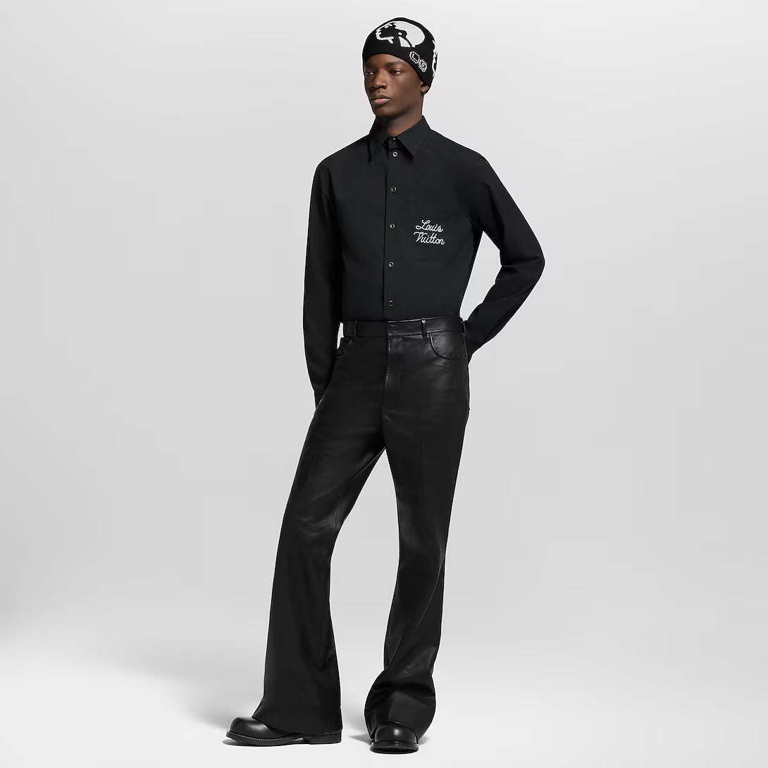 Embroidered Signature Long-Sleeved Shirt