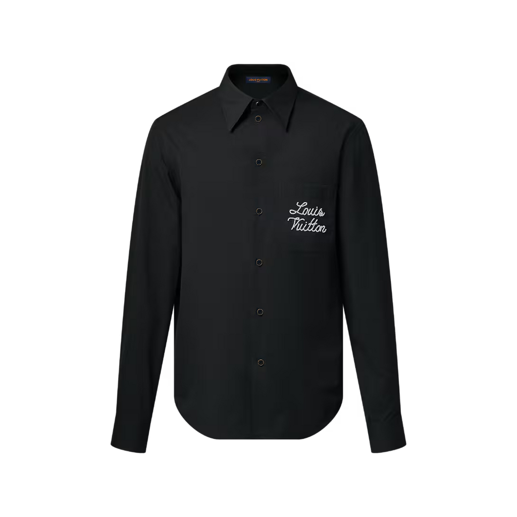 Embroidered Signature Long-Sleeved Shirt