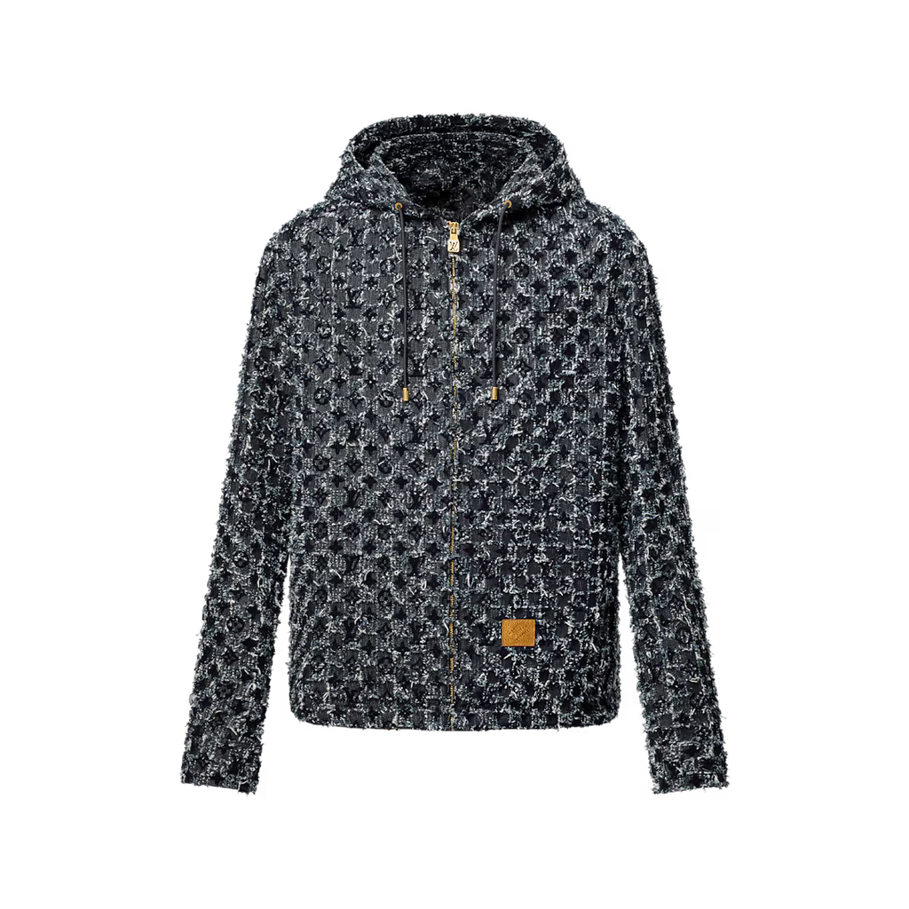 Flocked Monogram Denim Hoodie