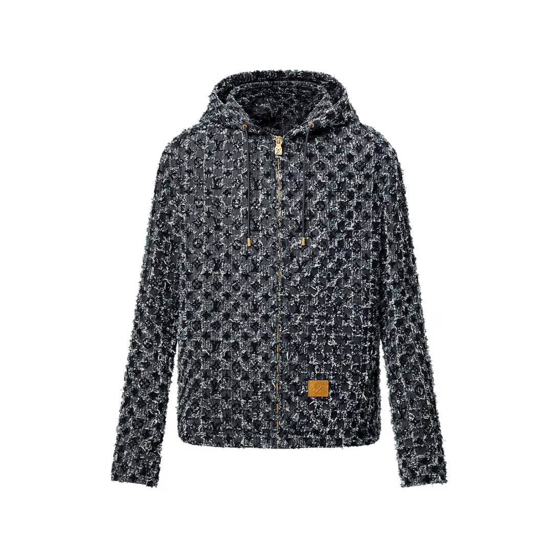 Flocked Monogram Denim Hoodie