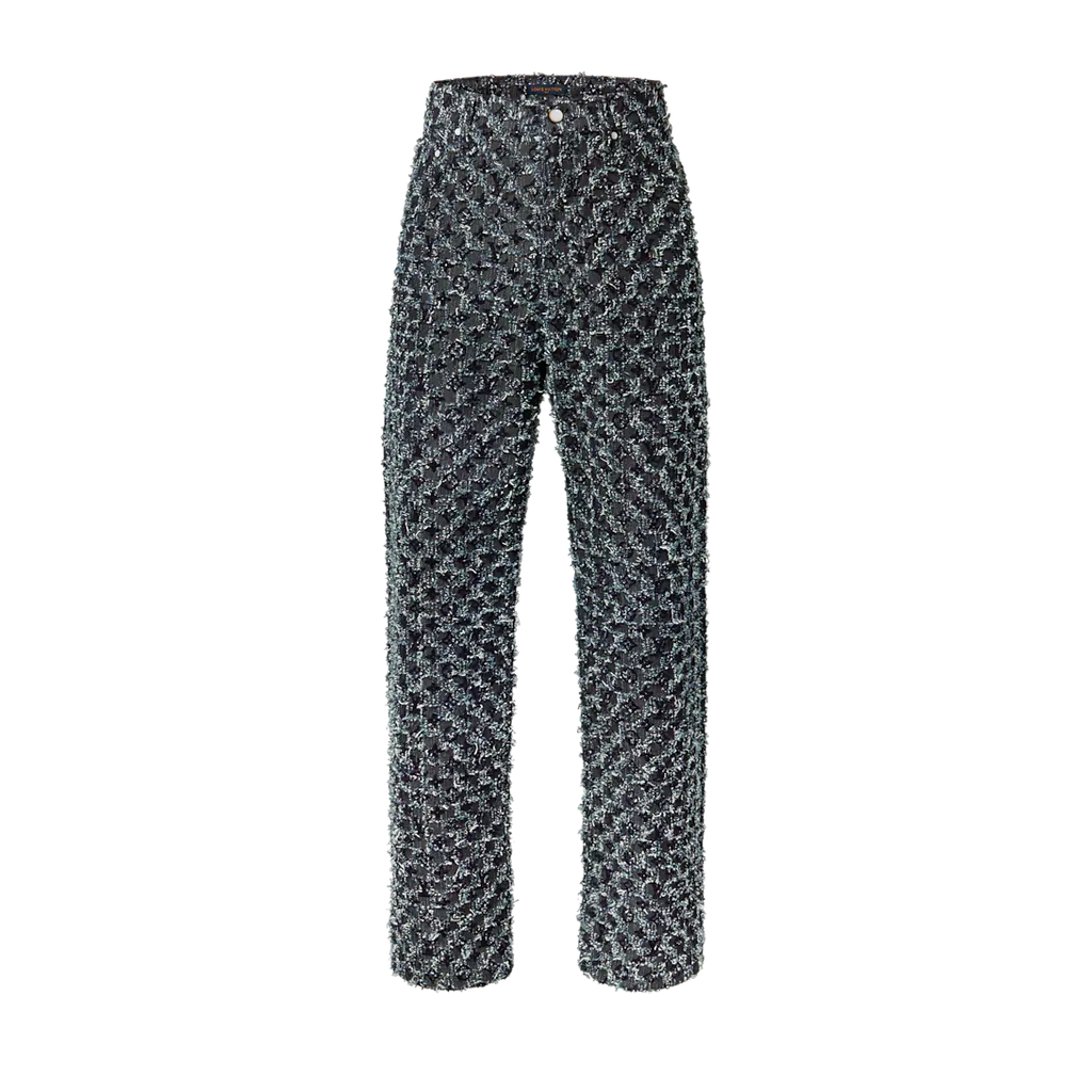 Flocked Monogram Denim Skate Pants
