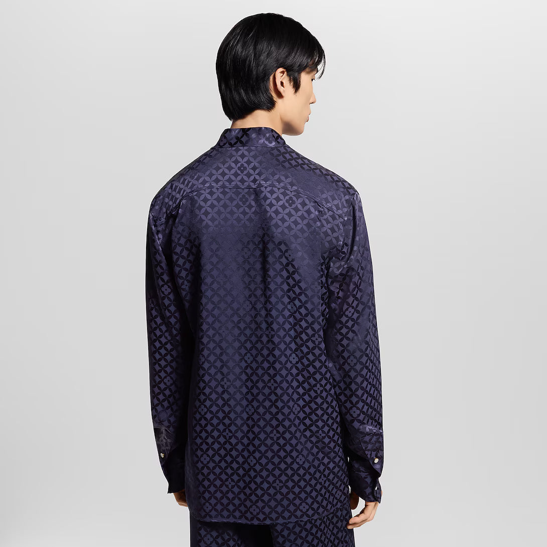 Graphic Jacquard Long-Sleeved Kimono Shirt