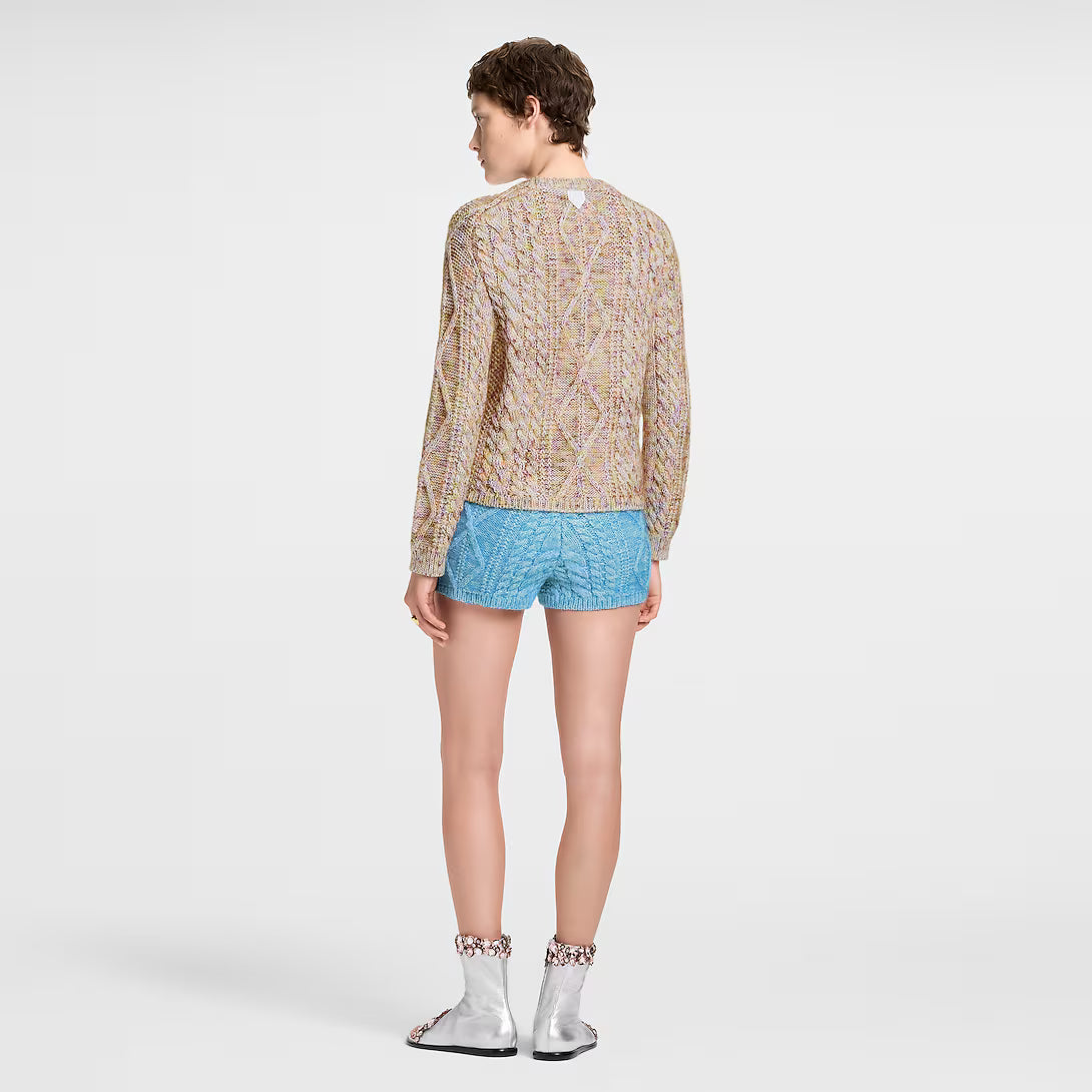Knitted Flower Front Pullover