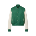 Leather Mix Monogram Varsity Jacket