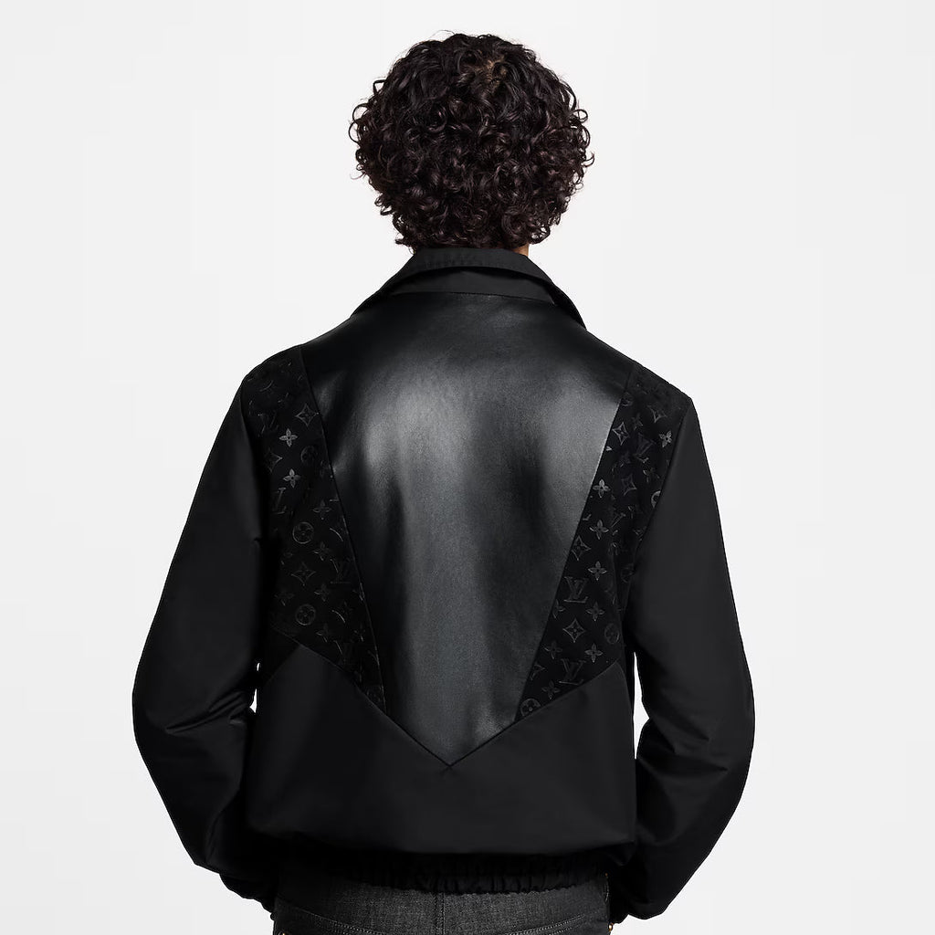Leather Mix Track Top