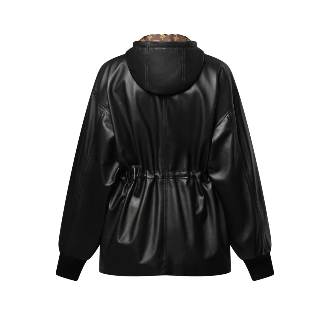 Leather Peplum Parka